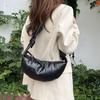 New Women's Bag Fashion Dumpling Crescent Breast Bag Niche Premium One Shoulder Croissant Silver White Black