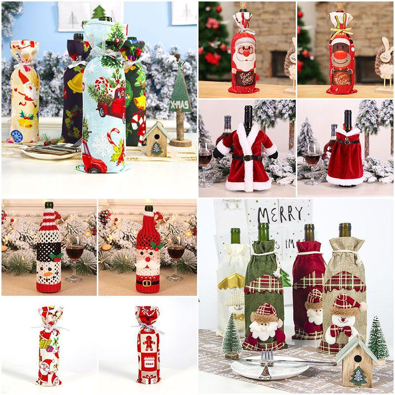 Festive Christmas Wine Bottle Gift Bags With Sequins For A Vibrant Holiday Table