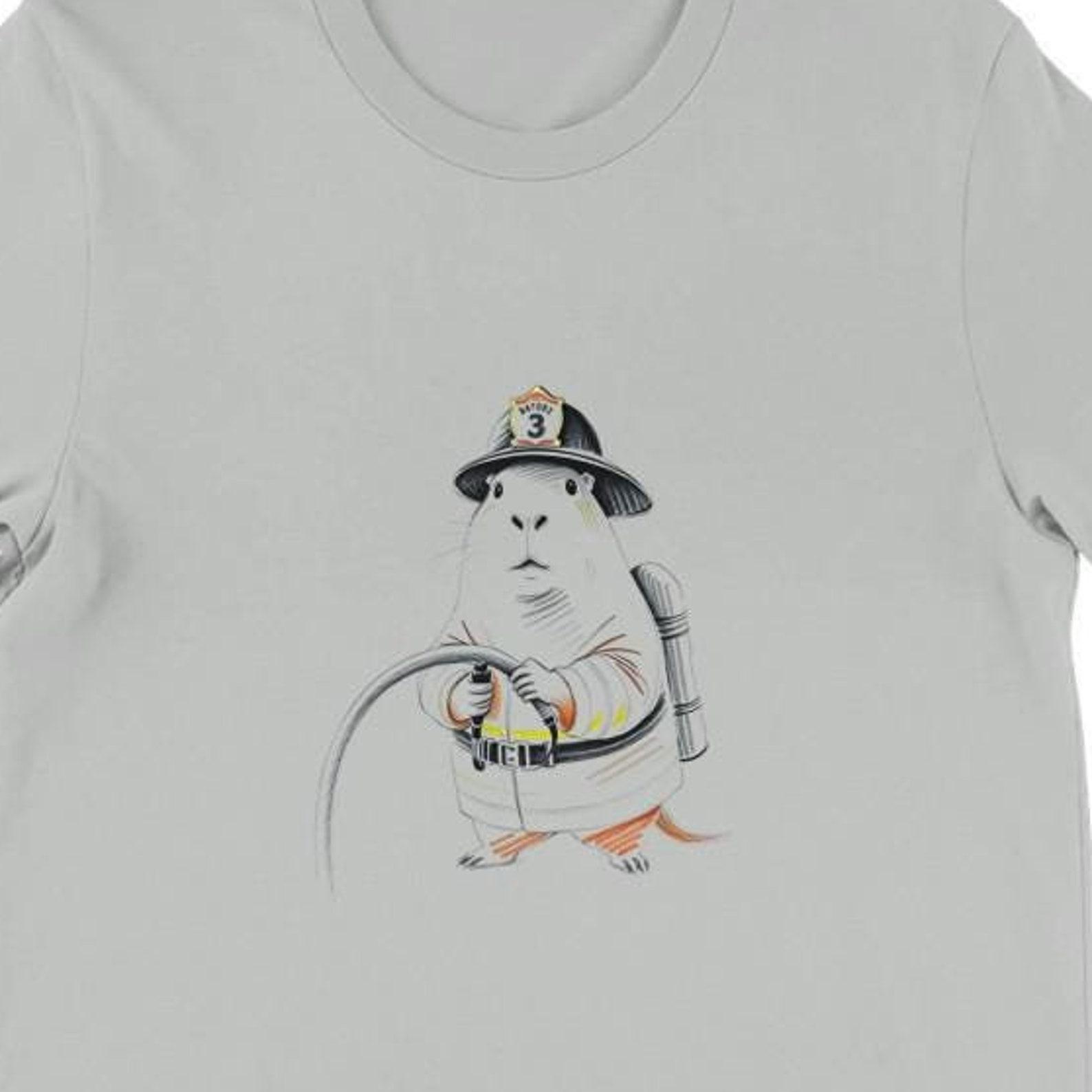 Firefighter Capybara Shirt , Unisex, Animal Lover Shirt, Funny Animal T-shirt, Gifts For Him, Gifts for Her S