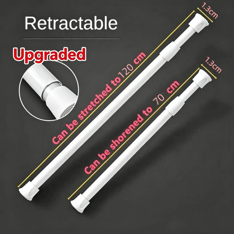 Carbon Steel Thick Telescopic Rod No Drilling Adjustable Length 30Cm To 120Cm For Hanging Clothes Curtains Bathroom Bedroom