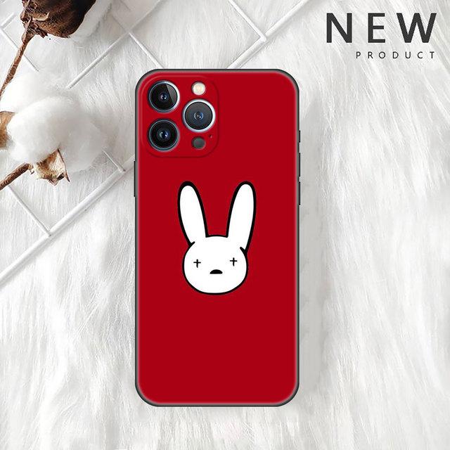 

Чехол аниме Bad Bunny для Apple Iphone 11 13 14 12 Pro Max 7 8 Xr X 6 5 5S Se 2022 13promax, черный силиконовый чехол для телефона iPhone 12