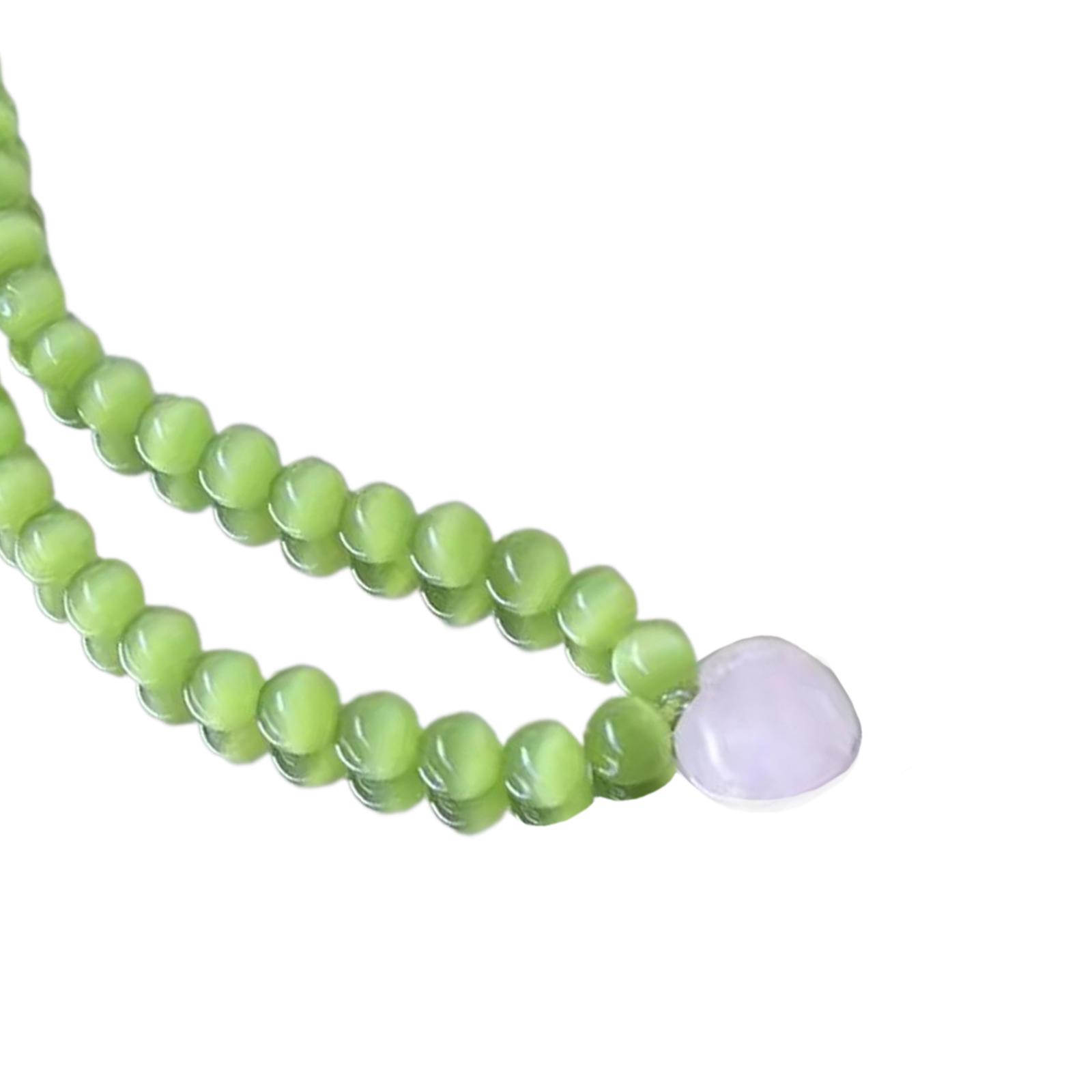 

Delicate Heart Charm Necklace Beaded Clavicle Chain Women Neckchain Fashion Accessories for Daily Wear Dates and Parties зелений