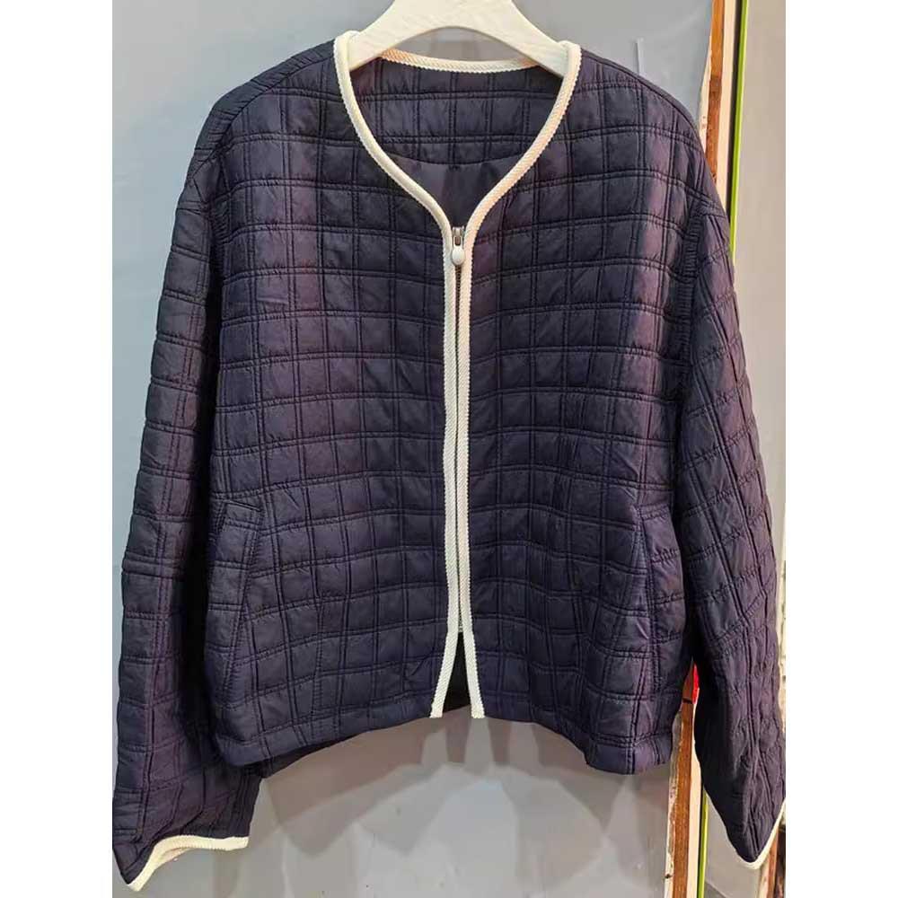 

Korean High-End Plaid Cotton Jacket: Casual, Versatile, Loose-Fit, Plus Size, Age-Reducing, Lightweight Top XL