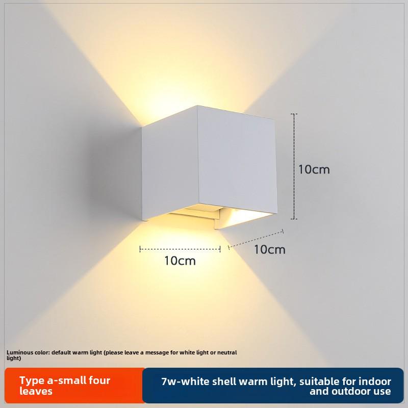 LED Outdoor Four-Leaf Clover Wall Light - Up and Down Beam Decoration for Garden and Exterior Walls.