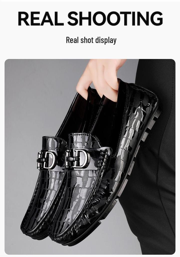 Bean Bean Stylish Men's Retro Genuine Leather Driving Loafers - Soft Sole Casual Shoes