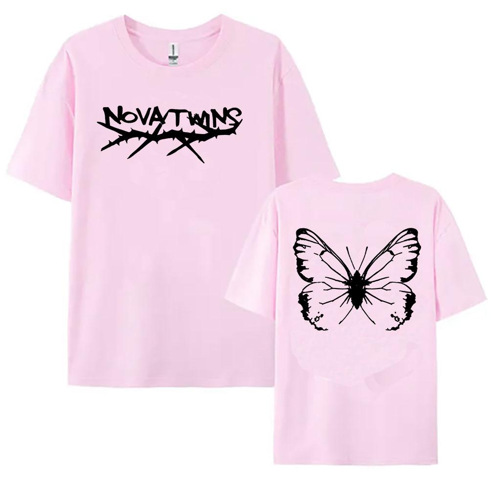 Nova Twins Music Group Print T-Shirt Baumwolle Kurzarm Damen T-Shirts Unisex Streetwear Grafikdruck T-Shirt Damen Kleidung