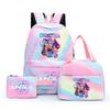 3Pcs/set Anime Printed Backpack with Shoulder Bag Pengcil Case for Teenager Large Capacity Waterproof Bookbag Back To School Gift