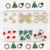 6Grid 3D Christmas Alloy Gold Snowflake Nail Charms 26/28pcs Christmas Tree/Wreath/Bell Gems Rhinestones Winter Holiday Nails