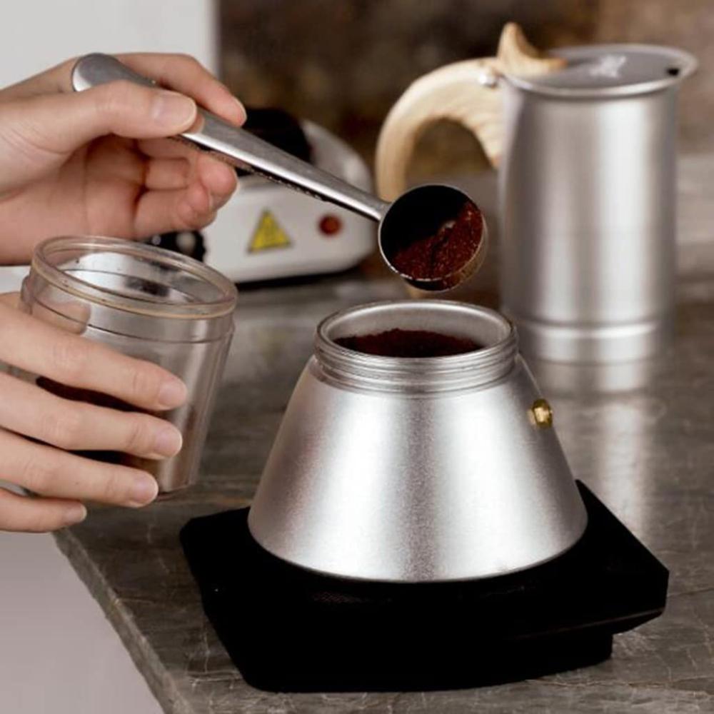 Aluminum Moka Pot 300ML,Italia Coffee Maker for Stovetop,3-6 Cups Espresso,Heating,for Camping Equipment,Barista Gift