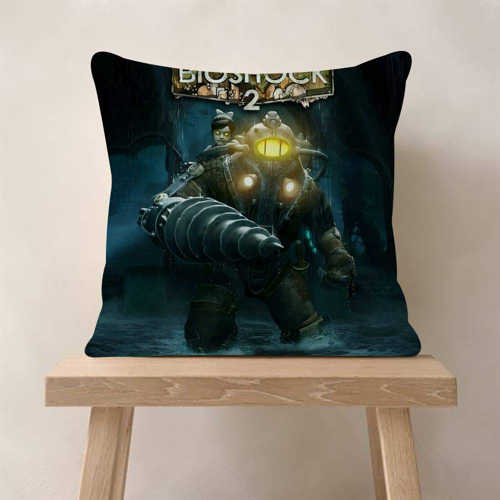 

PC BioShock Game Cushion Cover Car Throw Pillow Case For Sofa Car Christmas Gift 30x30 cm