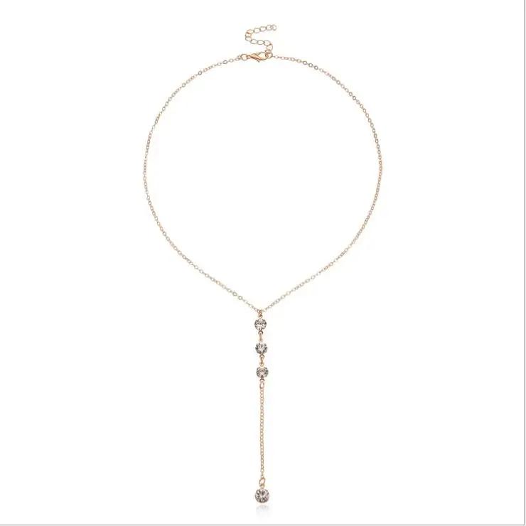 

Ожерелье-подвеска из циркония в форме капли, золотое ожерелье для женщин, романтическое, свадебное, с камнем рождения, модная бижутерия, шармы золотой