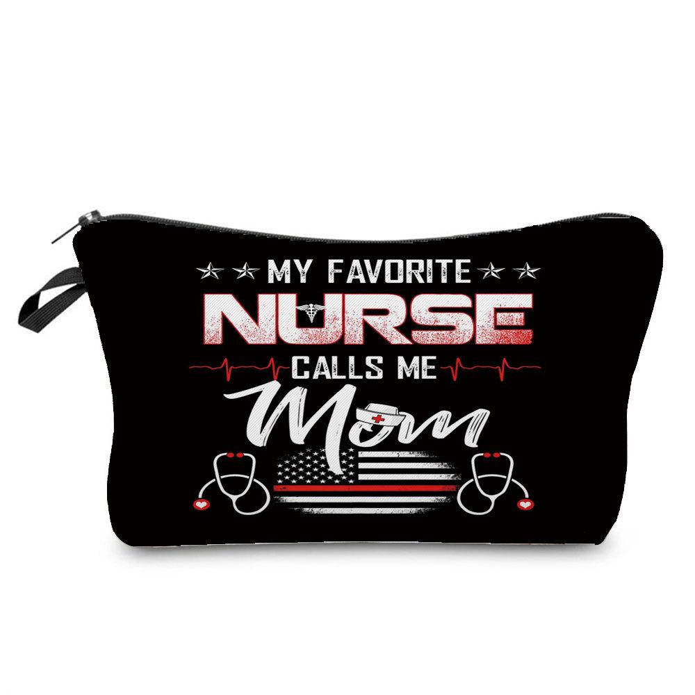 Women Nurse Print Cosmetic Bag Toiletries Organize Travel Storage Case  6443