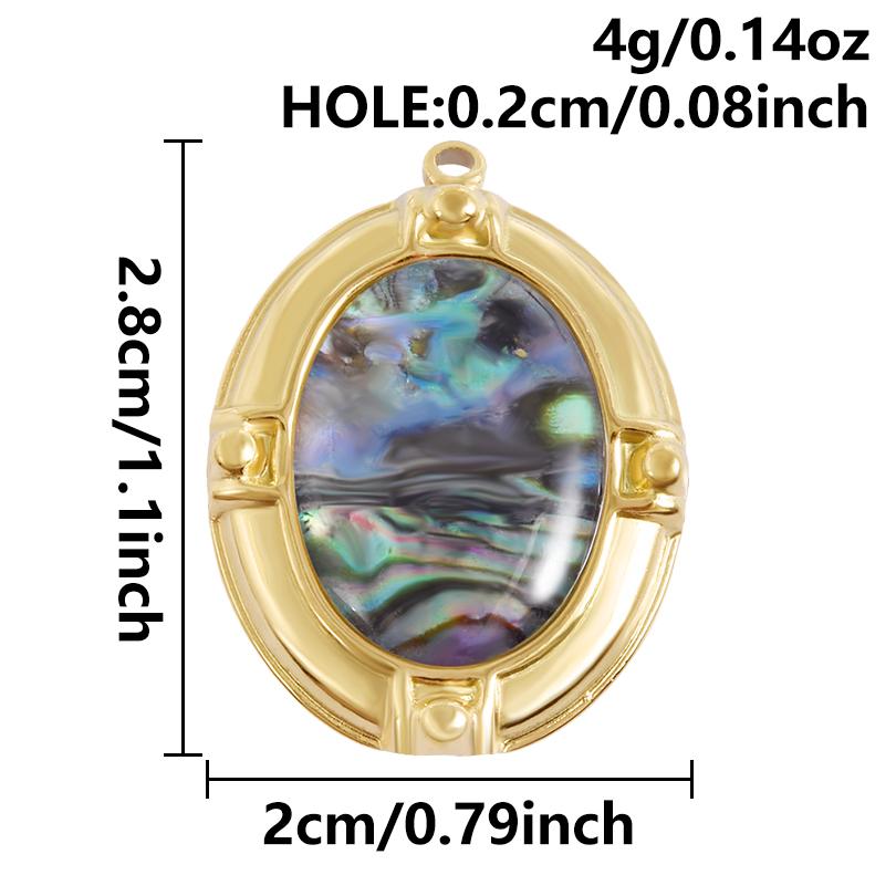 2pcs Different Shape Transparent Drip Oil Abalone Shell Charm Stainless Steel Charms For Jewelry Making Pendant DIY Accessories