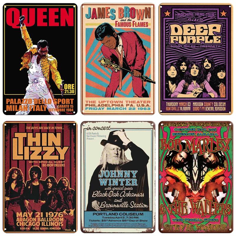 Retro Famous Rock Band Tin Sign Singer Poster Metal Plaque Vintage Metal Plate For Coffee Bar Pub Man Cave Room Home Wall Decor