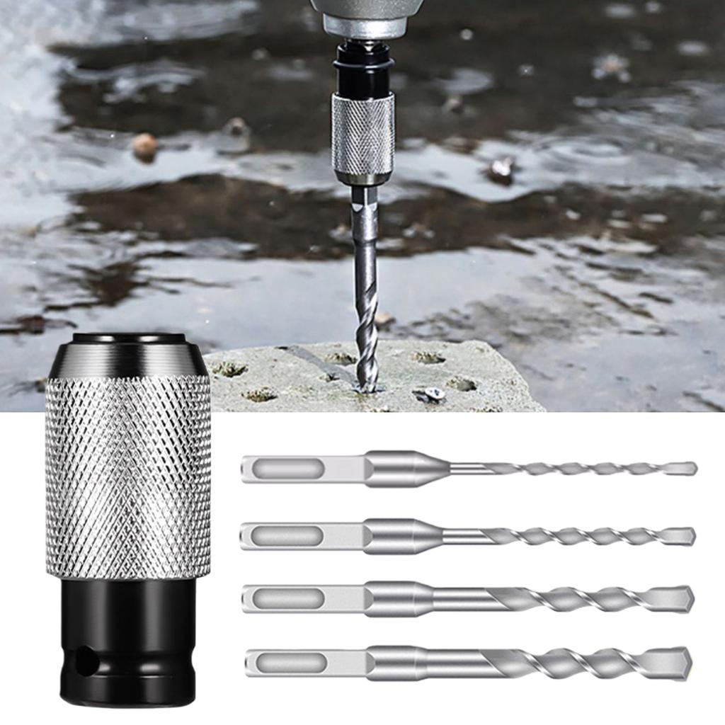 4 Bits Electric Drill Wrench To Electric Hammer Convert Adapter Hammer Impact Drill Converter Kit for Home Indoor Outdoor Repair