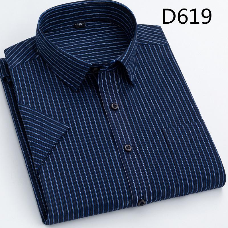 Summer Thin Men's Business Social Short-sleeved Shirt Professional Formal Striped Casual Non-ironing Breathable Shirt Slim Fit