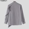 INCERUN Men Long Sleeve Ruffled Layers Patchwork Casual Cape Shirts