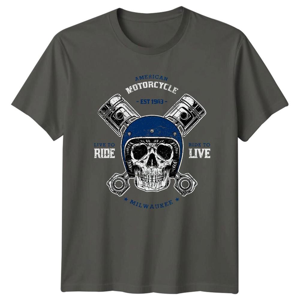 American Motorcycle Est 1903 Skull Unisexs TShirt Unisexs Tee Graphic Top S