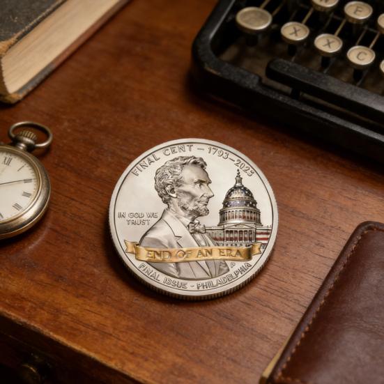 Final Cent Tribute Memorial Coin End of An Era Penny Commemorative Coin 3D Engraved Uncirculated Challenge Coin Symbolic Final Penny Keepsake