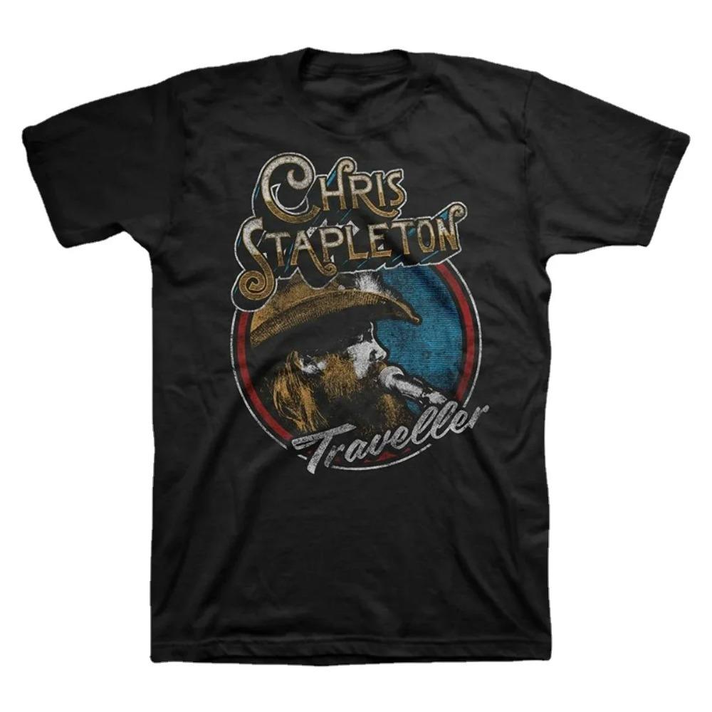 

Ретро футболка Chris Stapleton Traveller. Летняя хлопковая футболка с круглым вырезом и коротким рукавом для мужчин, новая, размеры S-3XL XXXXXL чёрный