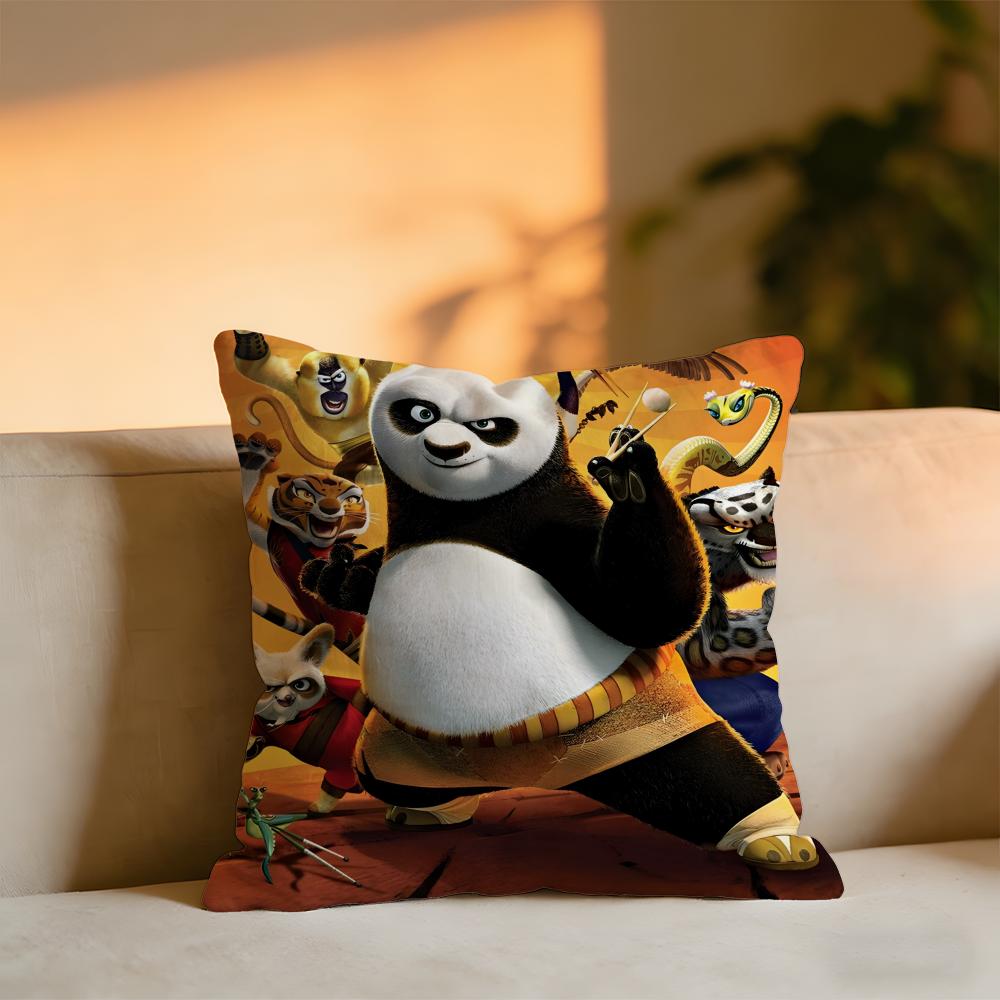 

KKung Fu PPandas Cushion Cover Cozy Velvet Throw PillowSoft Warm Cushion For Sofa Bed 30x30 cm