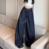 Korean Y2K High Waist Oversized Grunge Streetwear Jeans For Women Casual Baggy Pocket Pants Wide Leg Denim Trouser
