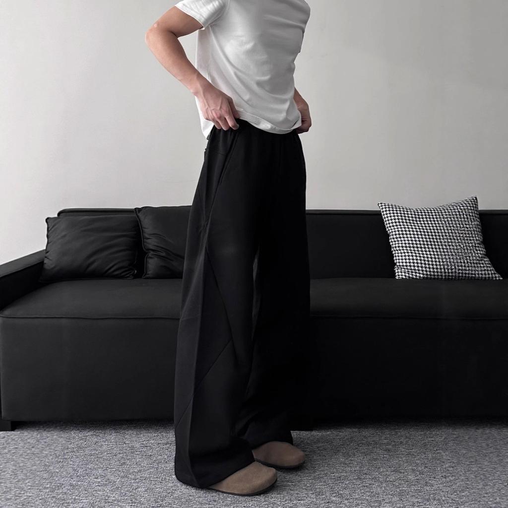 American high street profile scimitar casual pants men's loose wide-leg design sense three-dimensional cutting structure sports sweatpants tide