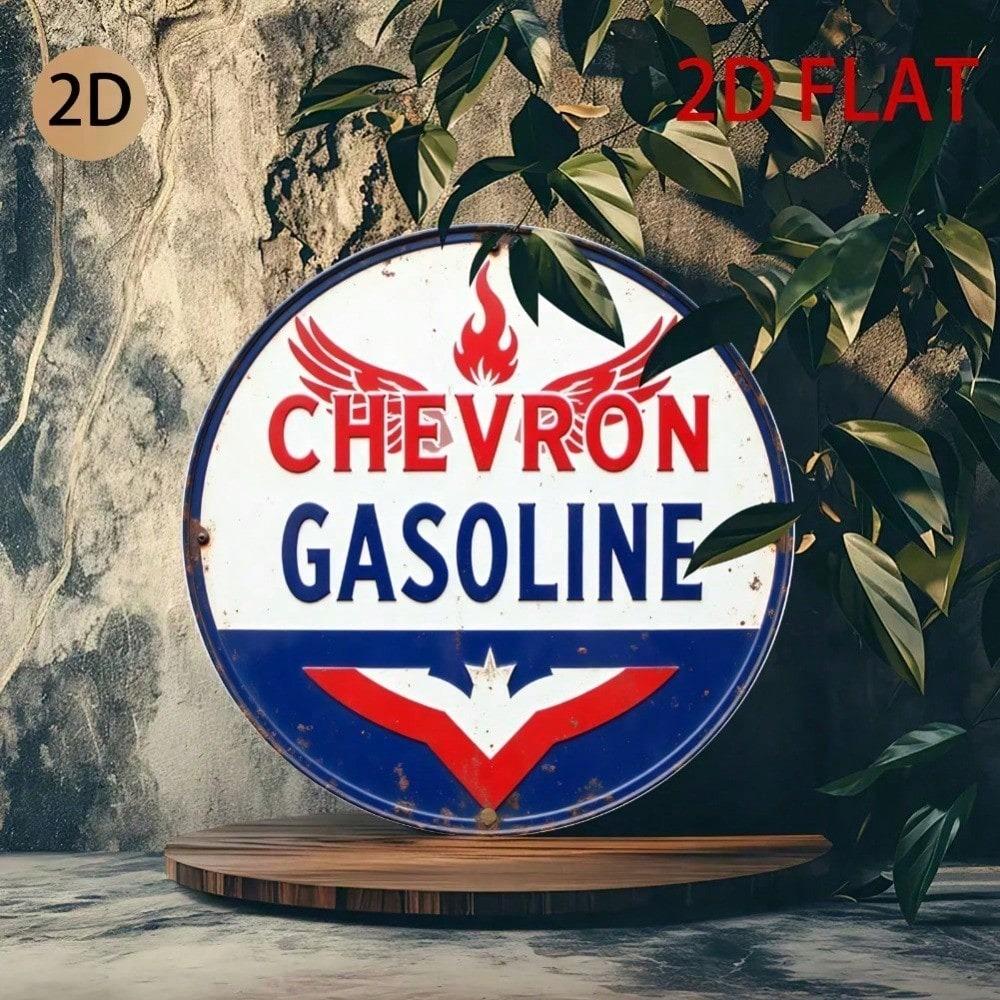 Vintage 2D Plane Gas Station Metal Tin Sign Retro Wall Art Garage Man Cave Home Bar Decor