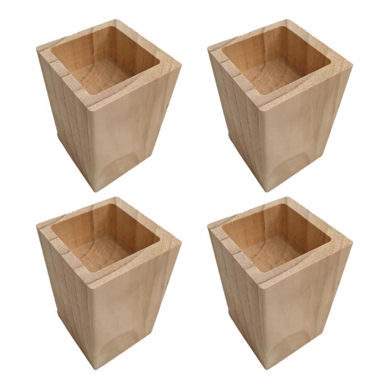 Natural Wooden Height Adjusters Strong & Strong Designs Strong Wood Furniture Leg Extenders for Home Office Furniture