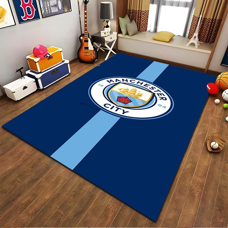 Manchester City Logo Area Rug for Fans Suitable for Use As an Anti-slip Game Mat for Living Room and Bedroom Sofas