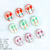 Oval Ceramic Loose Beads Flower Beads DIY Jewelry Accessories Material Wholesale Bracelet Necklace Beaded Tulip