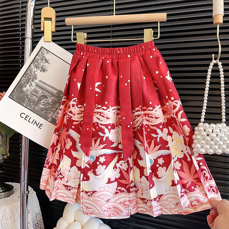 Girls Hanfu Winter Jacket and Ma Mian Skirt Set - Chinese New Year Edition (TW776) Size 100
