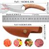 Portable Boning Knife Mini Kitchen Pocket Knife Chef Meat Cutting Fruit Cleaver Butcher with Cover Cooking Wooden Handle