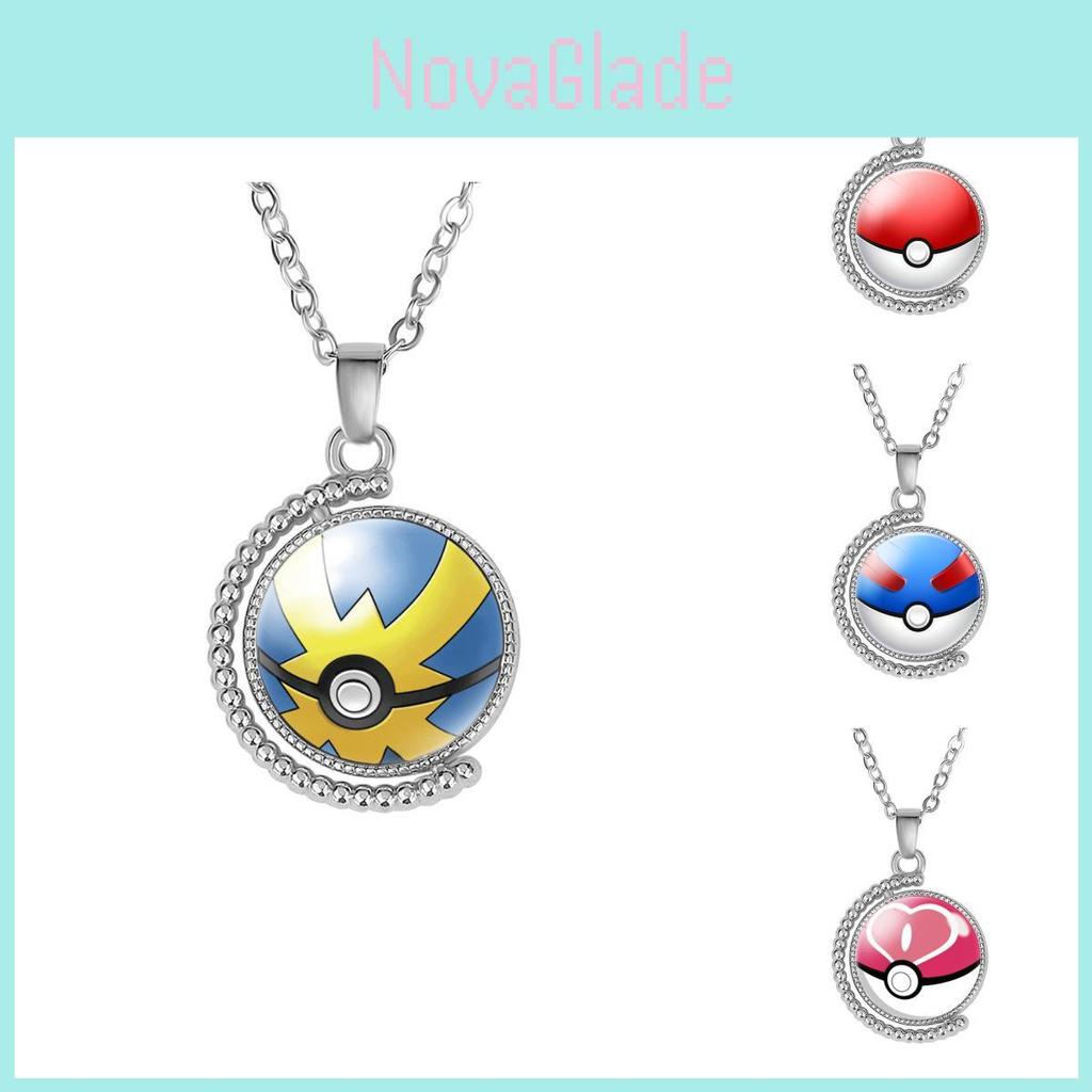 Stylish Cartoon Pokemon Necklace Double-sided Pendant Trendy Jewelry Women