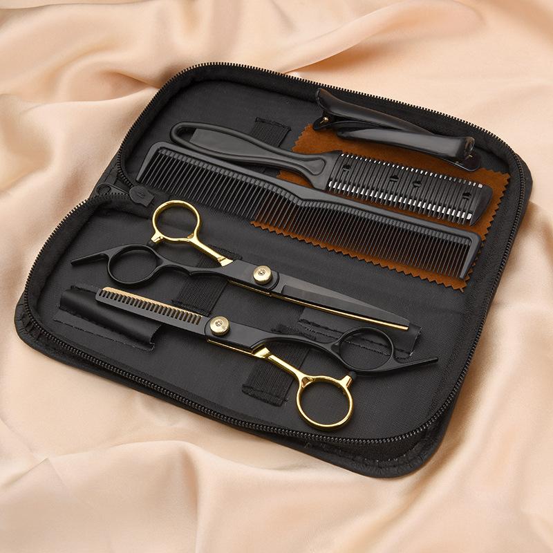 

Стрижка Black Gold, парикмахерские ножницы, челка, ножницы с плоскими зубьями, набор тонких ножниц, специальные инструменты для стрижки волос, ножницы для стрижки волос Black Gold - 8 Piece Set