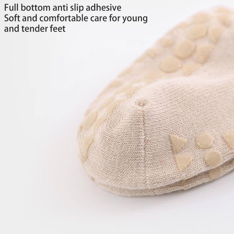 Anti-Rutsch Boden Socken für Kleinkind Mädchen Jungen Unisex Überknie Socken Säugling gekämmte Baumwolle Gummisohlen Socken für Innen