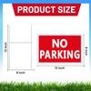 Juexica 4 Pcs No Parking Signs with Stand 8 X 12 Inches Double Side No Parking Yard Sign with Stakes Weather Resistant Waterproof for Driveways (Red