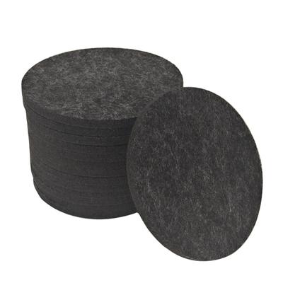 14Pcs Round Felt Coasters for Glasses Including Box Table Coasters Felt Coasters In Dark Grey for