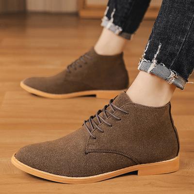 Fashion Trend Mens Autumn Spring Boots Winter High-top Leather Booty Hightcut Retro Men's Winter Walking Casual Boots