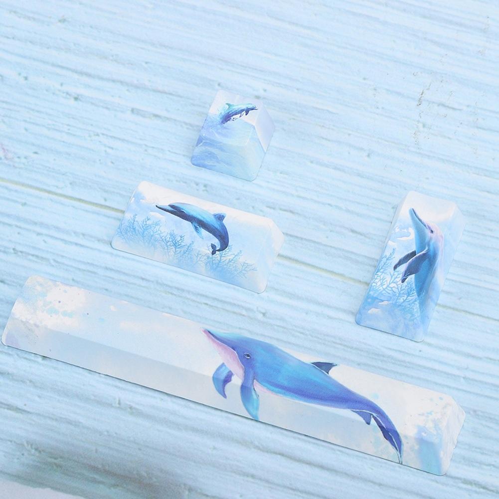 DIY Dolphin Pattern Keyboard Keycaps SpaceEScEnterNumpad Enter Keycap for Mechanical