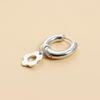 Punk Silver Color Asymmetry Flower Hoop Earrings For Women  Red Zircon Heart Earrings Party Jewelry Accessories Gifts
