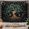 Golden Ginko Tapestry Nature Style Tapestry for Bedroom Celestial Starry Sky Tapestries Wall Hanging Aesthetic Room Decor Full