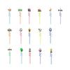 2Pcs Soccer Theme Spiral Straws, PET Reusable Curved Drinking Straws with Football Charm, World Mug Party Beverage Decor