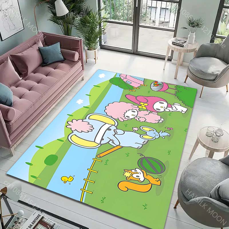 15 Sizes Japanese My Melody Rug Carpet for Living Room Children Bedroom Mat Sofa Doormat Floor Rug Home Decor Anti-Slip Mat