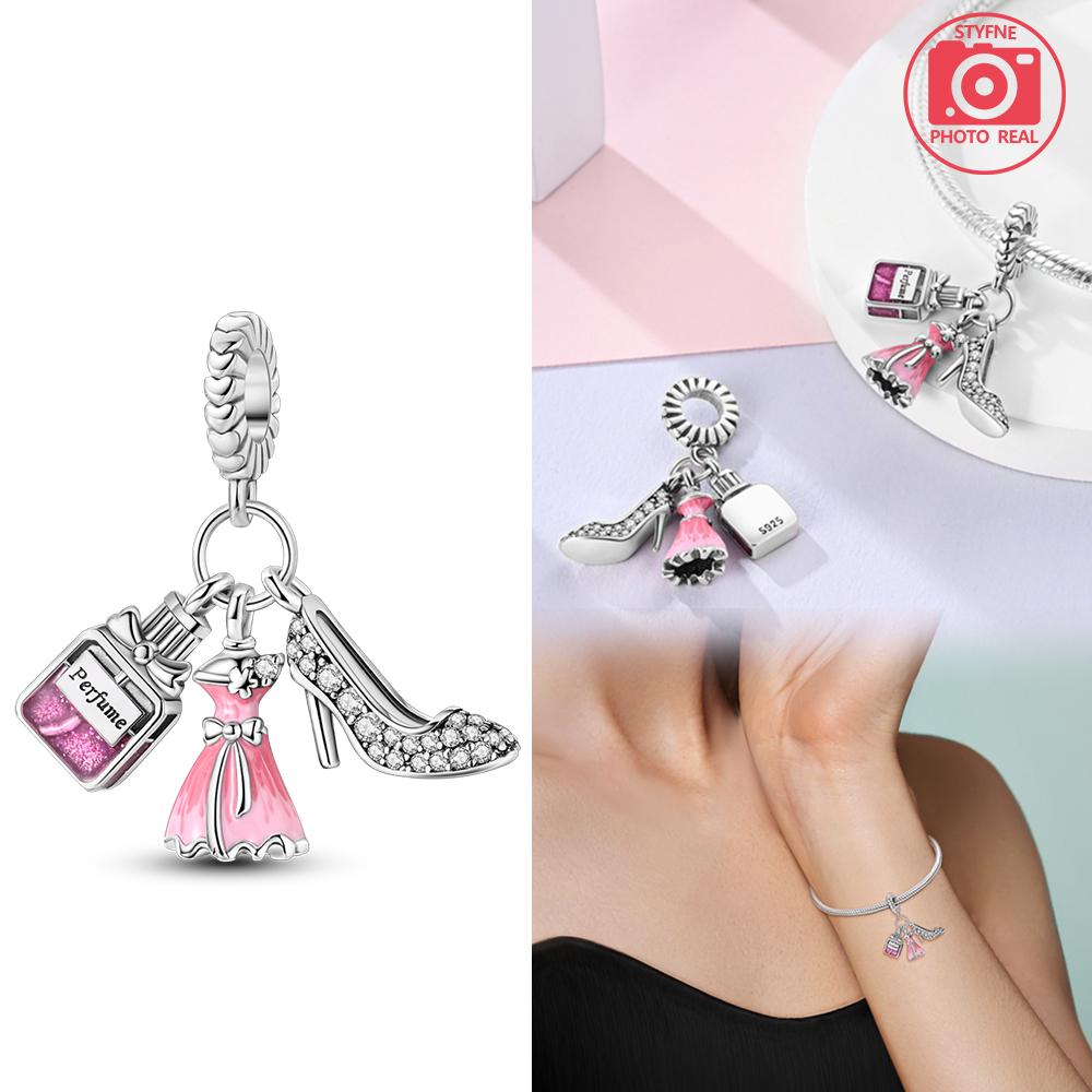 Charms Plata Romantic Perfume Bottle Beading Copper Colors For Charms Copper Colors Original Bracelet For Jewelry Making