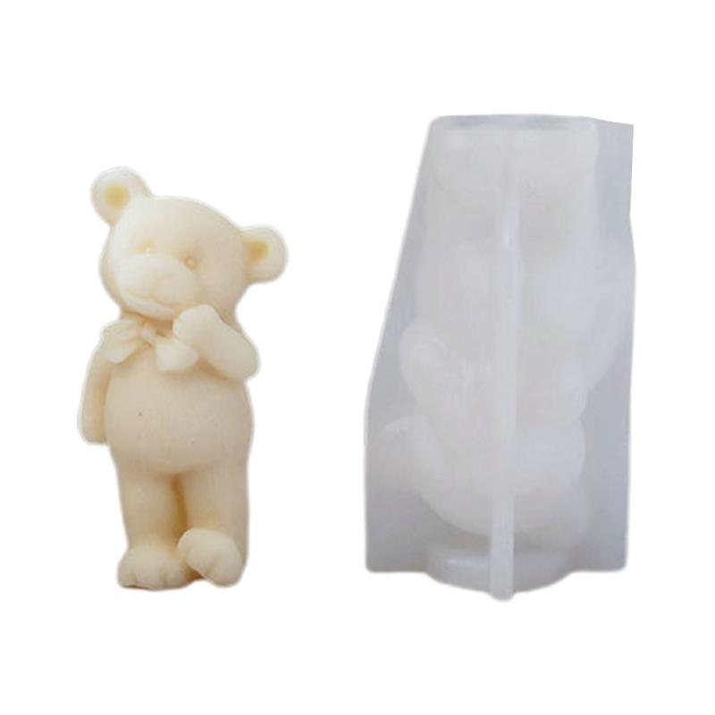 

Форма для маленького медвежонка, форма для ароматерапевтической свечи, 3D вуаль, пластырь Богини, эпоксидная форма для рукоделия, мыло, подарок, изготовление свечей