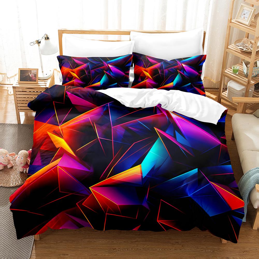 Polygon Bedding Sets Geometry 3D Printed Comforter Cover Single Twin Queen King Size 3pcs Duvet Cover Teen Room Decoration