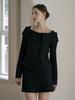 Peulomdeimomeonteu Merry Tweed Off-Shoulder Jacket & Skirt Setup_3Color