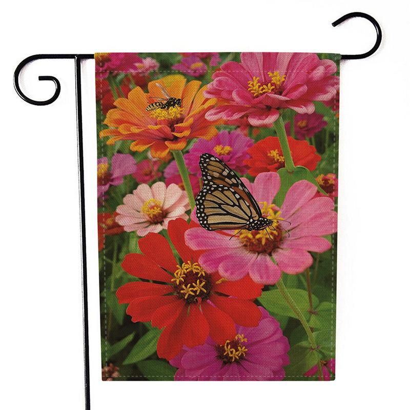 Elegant European Bee & Flower Garden Flag - Stylish Outdoor Decor