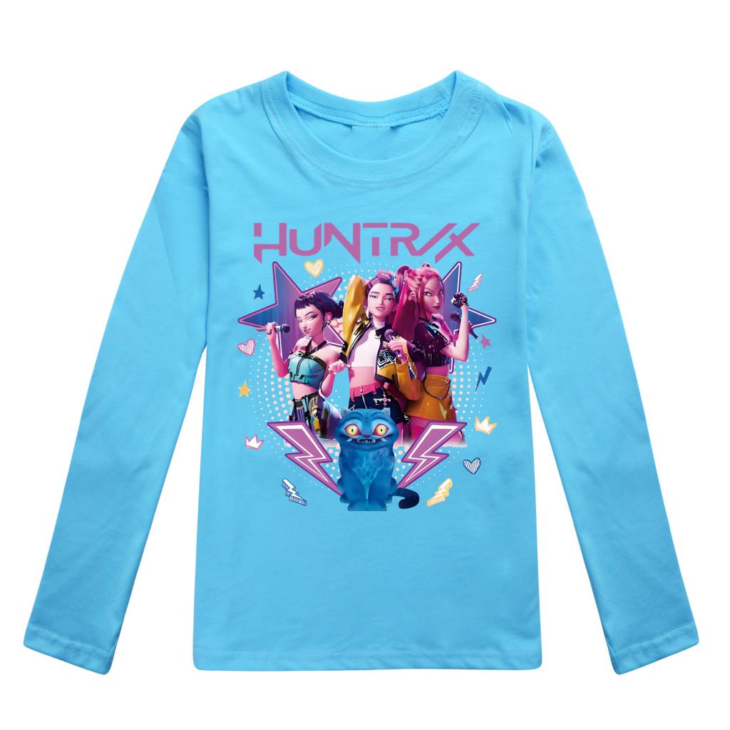 Kpop Witch Hunting Boys Girls Comfortable Soft Cute Style Printed Cotton Long Sleeve Daily T-shirt